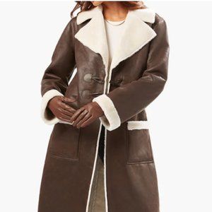 NWT - WeWoreWhat Suede Faux Fur Trench Coat